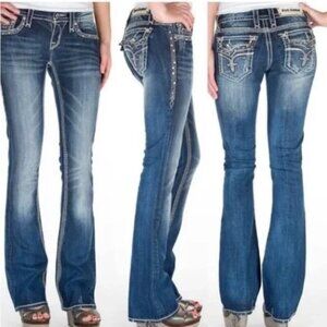 Rock Revival Kai Stretch Women's Faded Blue Boot Cut Jeans, Comfort & Style - 29